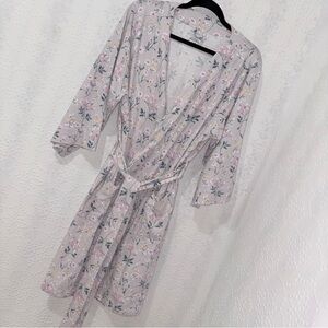 NWT Vera Bradley Sweet Wildflowers Knit Robe Floral Tie Waist Lounge S/M